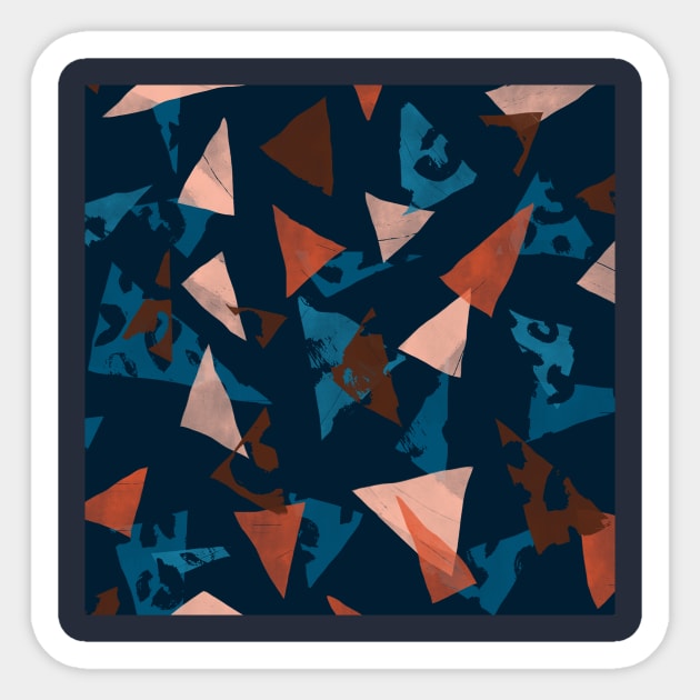 Navy Textured Triangles Sticker by Carolina Díaz